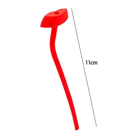 Drinking Straws Flute Straw Silicone Reusable Soft Red Easy To Clean Engaging Lips Horizontally For Tea Juice Cold Beverages