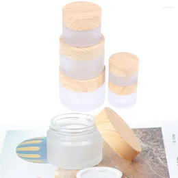 Storage Bottles 5g-30g Glass Empty Jar Pots Cosmetic Makeup Inner Lid Face Cream Lip Container My Refillable