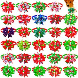 Dog Apparel 200pcs/Lots Christmas Cat Bow Ties Adjustable Pet Puppy Bowties Collar Neck Wholesale Supplies