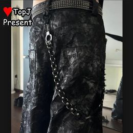 Punk Girls Waist Chain Belt Ladies Gothic Lolita Pant Chains Handcuffs Necklaces Rivets Versatile Handmade Accessories 240326