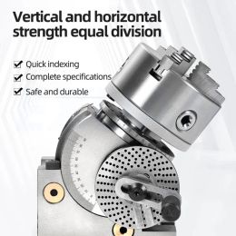 Universal Dividing Head CNC Vertical And Horizontal Milling Machine Dividing Head Simple Fast 4 Inch Three Jaw Chuck Dividing He
