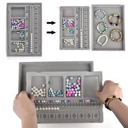 DIY Bracelet Necklace Beaded Jewellery Flocking Bead Board Making Storage Box Tray Design Craft Measuring Tool Accessories