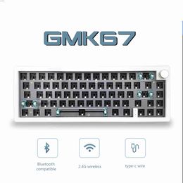 Keyboards GMK67 65% Bluetooth pad 2.4G wireless hot swappable custom mechanical keyboard kit RGB backlightL2404