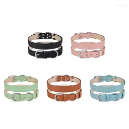 Dog Collars PU Collar For Small Dogs Pet Walking Running Accessory D08D