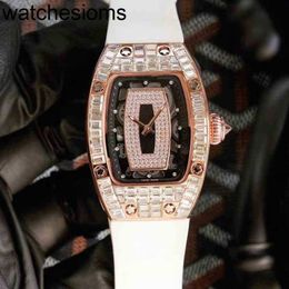 Richardmill Watch Rose Business Automatic Mens Automatic Luxury Leisure Rms07-01 Designer Machine Full Diamond g Movement