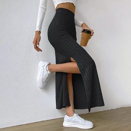 Plus Size Women Skirt Spring Summer Large Korean High Waisted Elastic Slim Hip Knit Sexy Bodycon Midi Female Clothing 240321