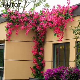 Artificial Flower Rattan Tree Vine Bougainvillaea Floral Wall Plants Tree Wedding Christams Party Festival Outdoor Garden Decor 240328