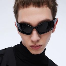 Sunglasses Y2K Brand Designer Luxury Big Frame Irregular Women For Men 2024 Vintage Steampunk Sun Glasses Outdoor Sport Goggles
