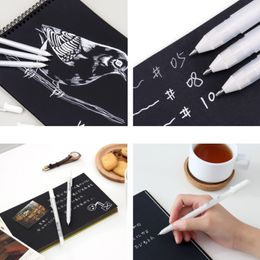 Sakura Gelly Roll Gel Pen White Colour 0.5mm 0.8mm 1.0mm High Light Marke Pen Black Cardboard Art Painting Pen White Line Pens