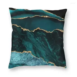 Pillow Teal And Gold Agate Cover Decoration 3D Print Geometric Patterns Throw For Living Room Two Side