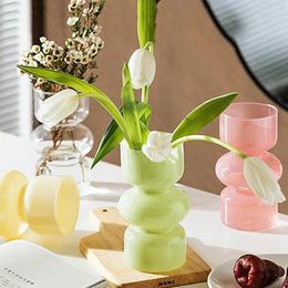 Vases Glass Hydroponic Flower Vase 7 Inches Coloured Bubble For Three-Layer Funky Home/Office