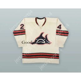 Gdsir Custom 1973-74 WHA TOM SERVISS 24 LOS ANGELES SHARKS WHITE HOCKEY JERSEY NEW Top Ed S-M-L-XL-XXL-3XL-4XL-5XL-6XL