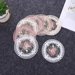 Table Mats Anti-Scald Fabric Placemat Decoratio Coffee Cups Coasters Insulation Mat Plate Lace