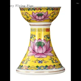 Candle Holders 2pcs/lot Chinese Creative Ceramic Enamel Coloured Lotus Candlestick Stand Butter Lamp For Buddha Holder Decoration