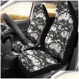 Car Seat Covers Ers Schnauzer Black And White Accessories Gift For Her Custom Made Er Front Decor Lo Drop Delivery Automobiles Motorcy Otsrk