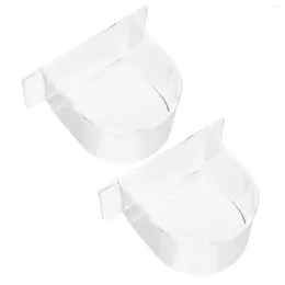 Other Bird Supplies 2 PCS Parrot Cage Semicircle Food Container Toys Pet Water Bowl Plastic Supply