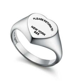 Brand charm TFF Precision High Quality Smooth Heart Ring Fashion Love Hundred Towers With logo
