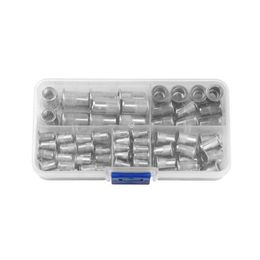 STONEGO 100Pcs/Box Aluminium Rivet Nuts Kit Threaded Rivet Nut Inserts M3/M4/M5/M6/M8, 1 Box