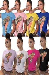 Women039s Simple Tshirt With Round Collar US Dollar Printed T Shirt With Short Sleeves Many Code Much Colour Designer Women C8065785
