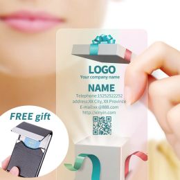 Envelopes 200 Pcs/lot Custom Transparent Pvc Business Card Visit Cards Customized Clear/frost Printing 85.5*54mm Free Card Holder