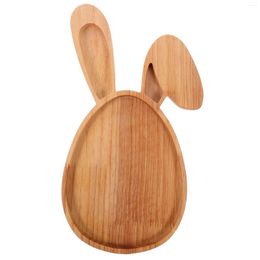 Decorative Figurines Easter Tray Coffee Table Wood Fruit Serving Kids Wooden Delicate Plate Solid Decor Child