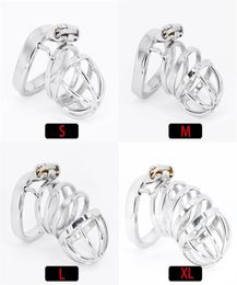 Stainless Steel Cock Cage BDSM Fetish Chastity Belt Device With Urethral Catheter Lockable Penis Rings Male Adult Sex Toys Best quality