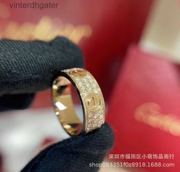 Top Quality 1to1 Original Women Designer Carter Full Sky Star v Gold Classic Plated with 18k Gold Couple No Diamond Full Fashion Versatile Designer Ring