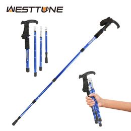 Sticks 4Section Fold Trekking Pole Trekking Pole Telescopic Club Camping Walking Hiking Stick For Nordic Elderly Trekking Pole