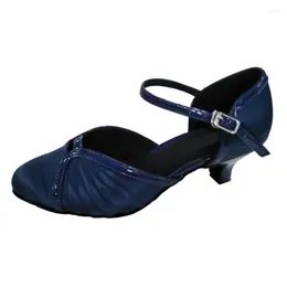 Dance Shoes Customised Heel Women's Navy Closed Toe Ballroom Party Modern Latin Evening Social Salsa