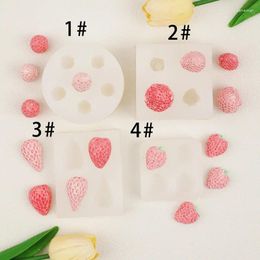 Baking Moulds Fruit Strawberry Liquid Silicone Mould Sugar Chocolate Cut Half Cake Dessert Decoration Accessories 17-769