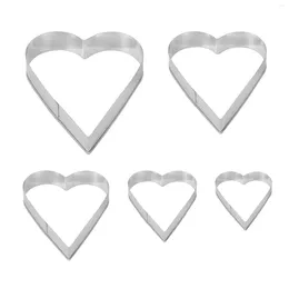 Baking Tools 5 Pieces Heart Shape Cookie Cutter Set Valentine Stainless Steel Valentine's Day Present