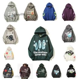 Kırık Gezegen Hoodie Kırık Gezegen Köpük Mektup Baskı Hoodie Erkekler Y2K Hoody 3D Köpük Graffiti Mektup Kazak Kırık Gezegen Zip Up Hoodie Hip Hop Sweatshirt kazak 2051