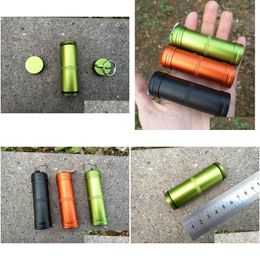 Outdoor Gadgets Aluminium Alloy Waterproof Capse Seal Bottle Edc Survival Box Container First Aid Emergency Tank Case7716213 Drop Deli Dhjho