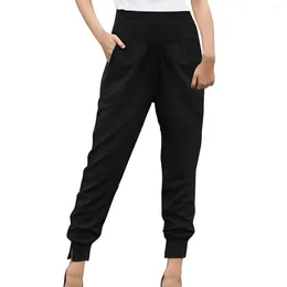Women's Pants Solid Women High Waist Waisted Cropped With Split Hems Woman Clothes Wide Leg Female Sweatpants Y2k