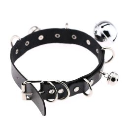 Trendy Punk Spike Rivet Leather Women Choker Bell Pentagram Harajuku Collar Necklaces Handmade Boho Gothic Girl Collier Jewellery