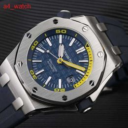 Custom AP Wrist Watch Royal Oak Offshore Series Automatic Mechanical Diving Waterproof Steel Rubber Band Date Display Watch Mens Watch Set 15710ST