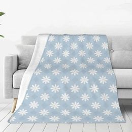 Blankets Flower Textured Plaid European Style Blanket Lightweight Breathable Flannel Fleece Throw For Bedroom Sofa