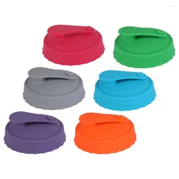 Dinnerware 6 Pcs Can Lid Lids For Drinks Leak-proof Cover Reusable Silica Gel Silicone Covers