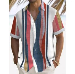 Men's Casual Shirts 2024 Shirt Abstract Face Stripes High Quality Loose Comfortable Oversized Hawaiian Sweatshirt