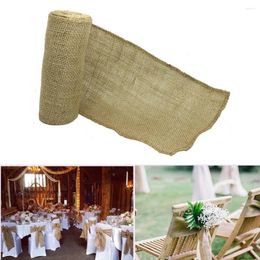 Table Runner 15 240CM Burlap Roll Natural Jute Hessian Chair Bow Runners For Wedding Decoration Vintage Home Party Supplies