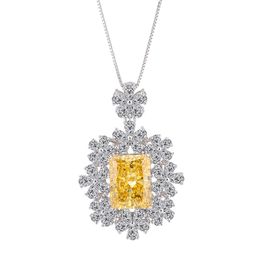 Sophisticated Design Flowery Silver Necklace Carbon Diamond S925 Original Fashion Jewelry Main Stone Elegant Style