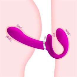 Massagers Sex toy massager Strapless Strapon Dildo Vibrators Women Double Heads Vibrating Penis Lesbian Erotic Toys Adult Couples