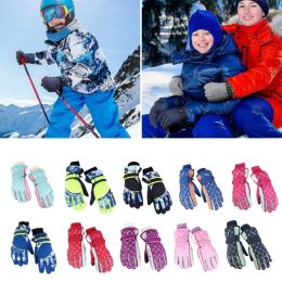 Winter Mittens Ski Gloves Waterproof Thermal Gloves for 5-8 Years Kids Children Y55B