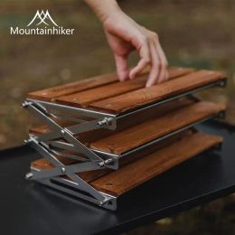 Furnishings Mountainhiker Outdoor Camping Rack Portable Threetier Rack Easy to Carry Foldable Picnic Camping Barbecue Folding Table