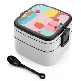 Dinnerware Windows Of Possibility #Abstractart #Painting Bento Box Portable Lunch Wheat Straw Storage Container Pattern Abstract