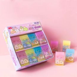 Erasers 32 pcs/lot Sumikko Gurashi Eraser Cute Strawberry Writing Drawing Rubber Pencil Erasers Stationery For Kids Gifts school suppies
