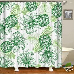 Shower Curtains Green Plants Flowers Leaves 3d Bathroom Curtain Printed Home Decor With Hooks Bath