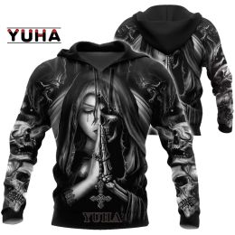 Men Women Children Funny Hoodies Art Graffiti Tops Gothic Skull 3D Print Sweatshirt Boy Girl Kids Cool Streetwear Pullover