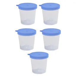 Disposable Cups Straws 5 Pcs Urine Cup Storage Plastic Container Seal Clear Holder Specimen Sample