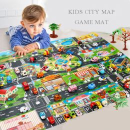 Teaching Route Map Baby Play Mat Waterproof City Town Pad Educational Kids Toys Parking Lot Children Road Table Cloth Gift